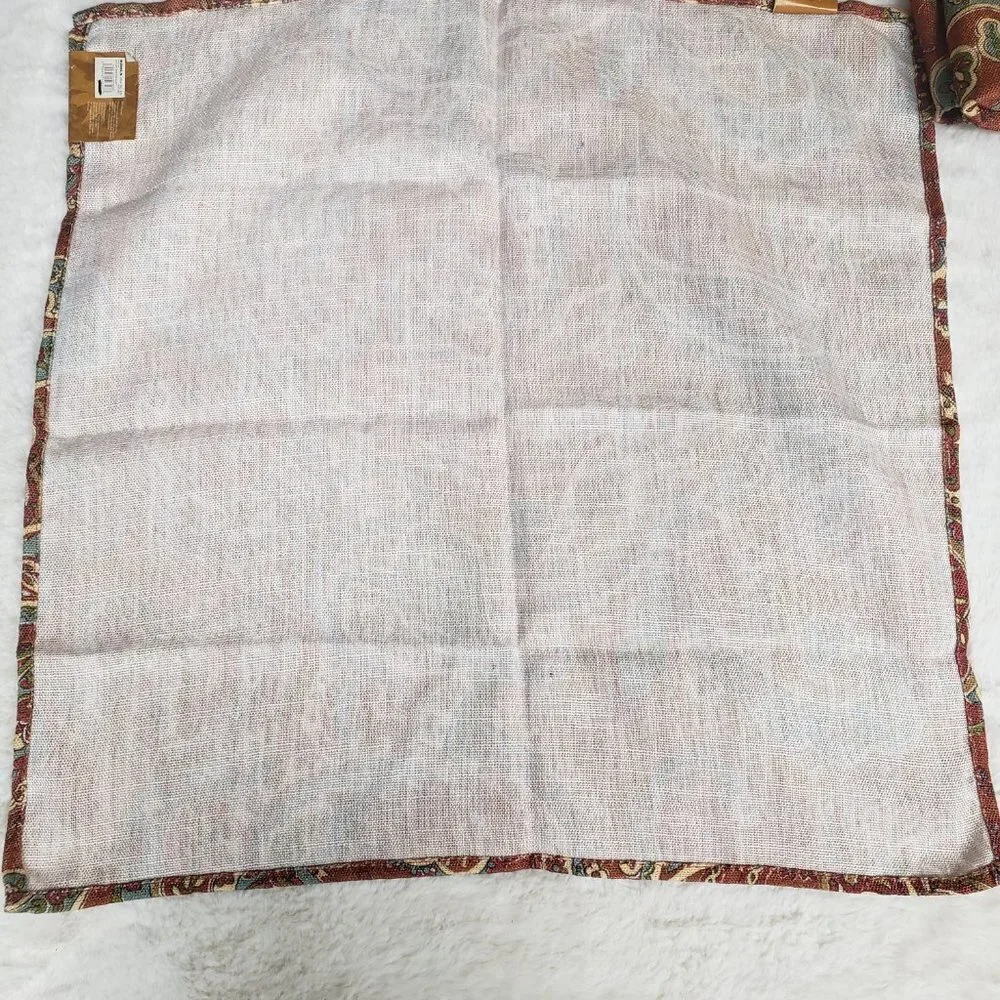 Harvest Season Nutmeg Paisley Boho Thanksgiving Holiday Dinner Napkins x4 NWT